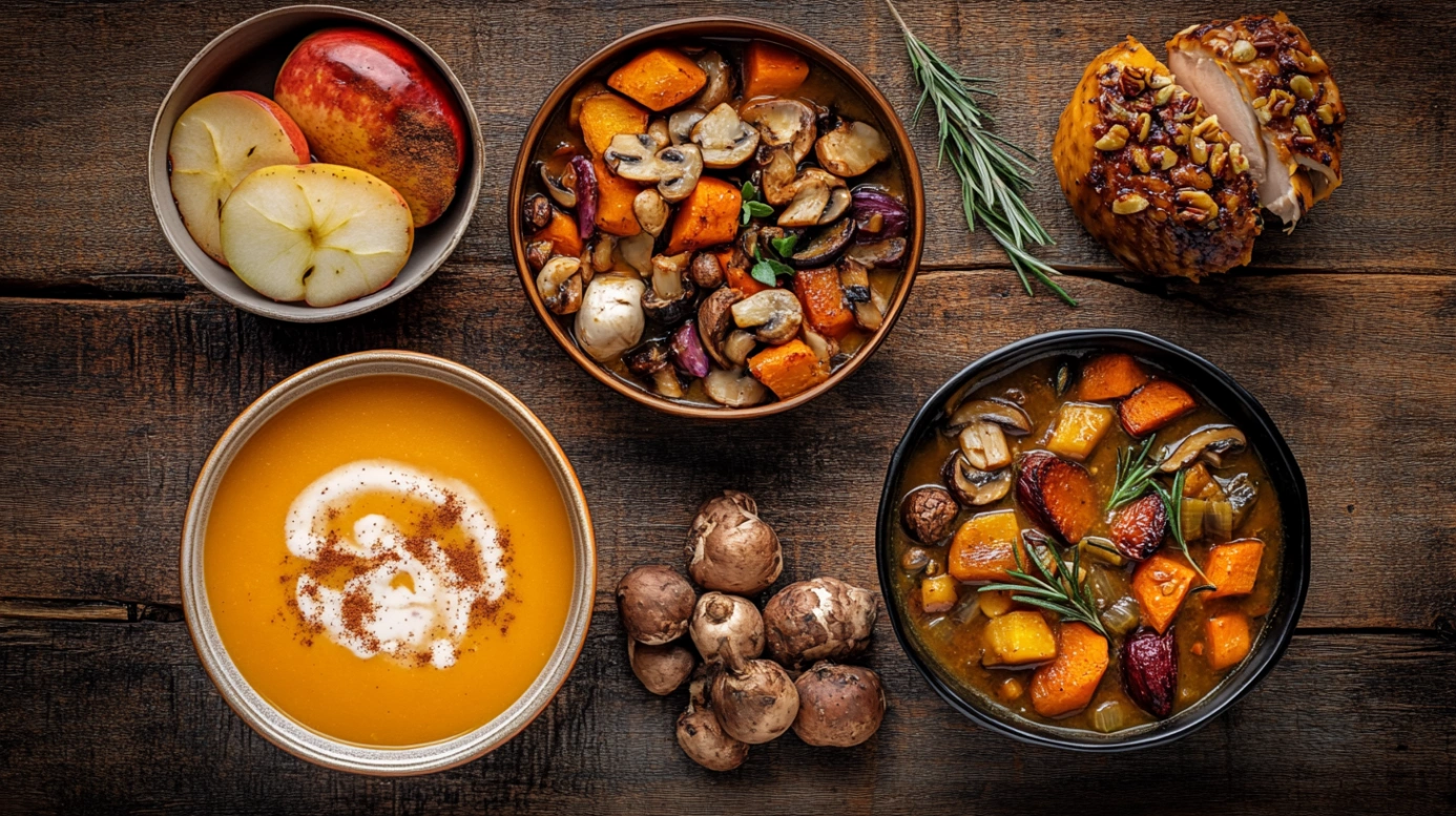 Осіннє меню з насиченими стравами з гарбуза та інших осінніх продуктів