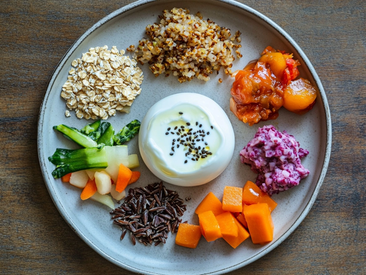 Продукти для здорового травлення з акцентом на клітковину та ферментовані продукти