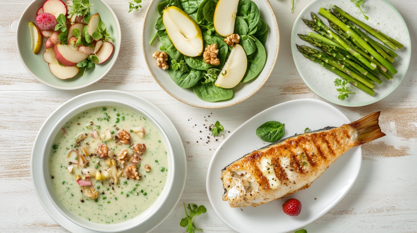 Весняне меню зі свіжими овочами та зеленню